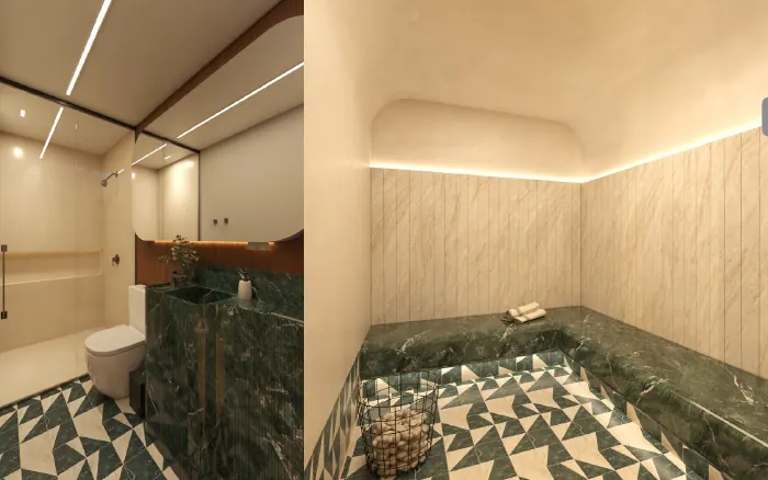 Jade Ocean — Detalhe de acabamento interno de alto padrão